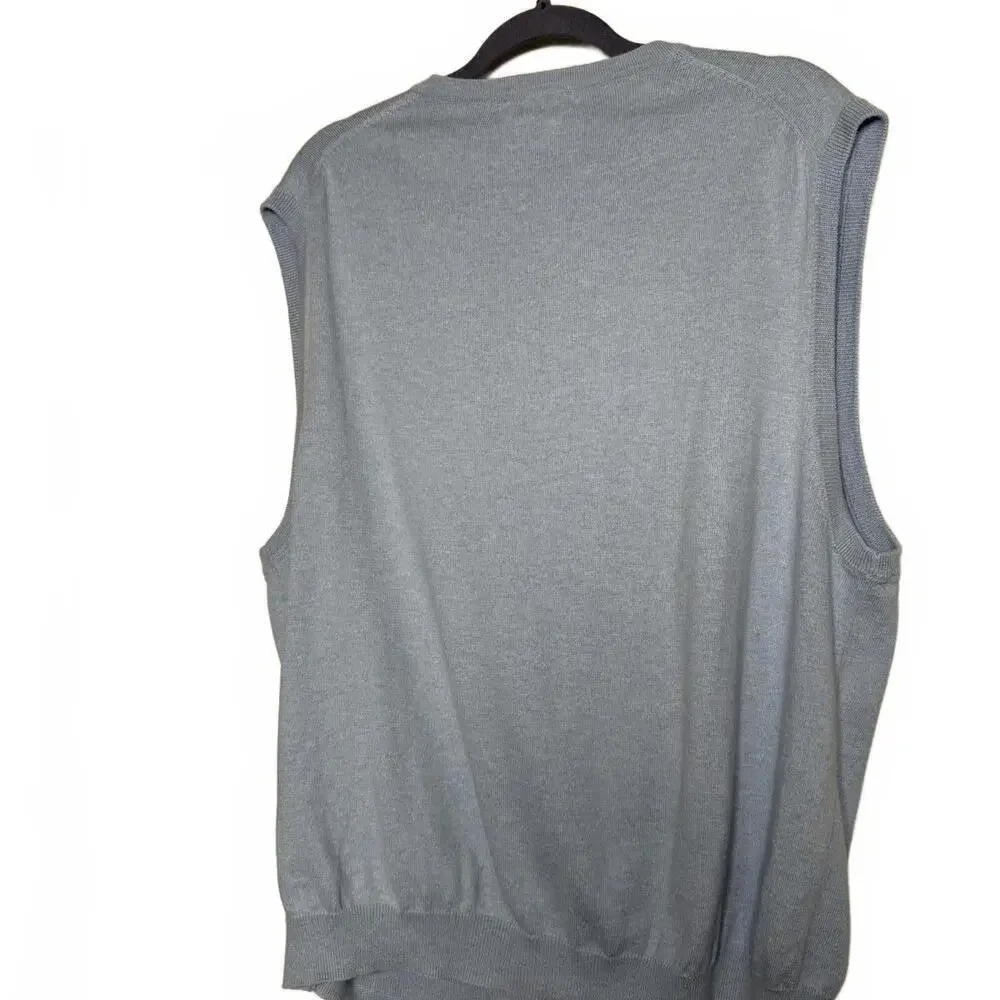 Men's Light Blue  V-Neck Soft knit‎ Sweater Vest
